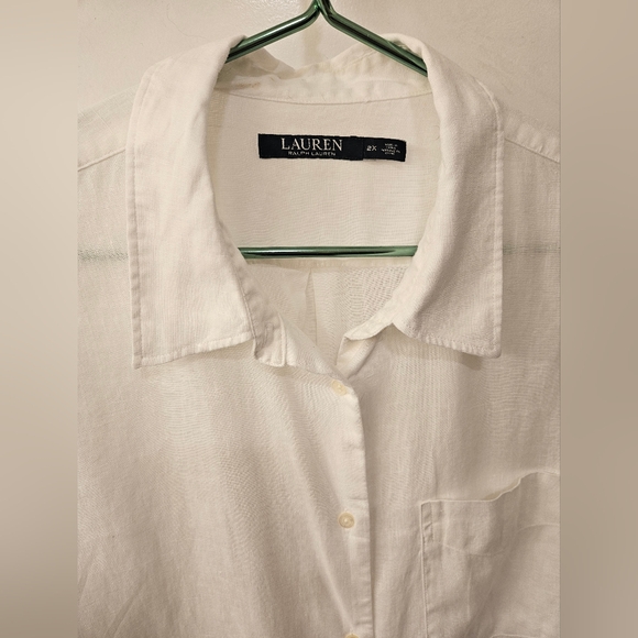 NWOT - Linen - Lauren Ralph Lauren Button Down Tunic Shirt - Size 2X - Picture 5 of 14